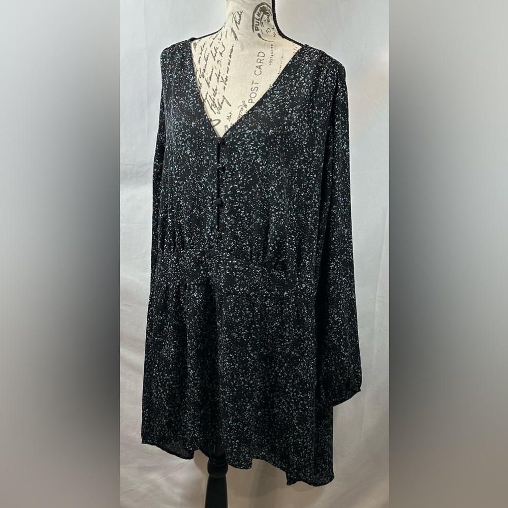 Lane Bryant Black and Blue Midi Dress - Picture 3 of 13